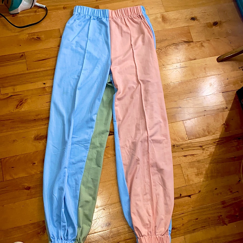 Color block sweat pants